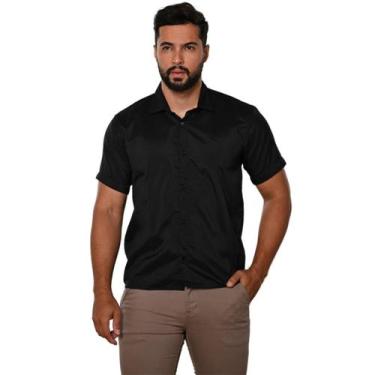 Imagem de Camisa Social Masculina Manga Curta Premium - Barbalius, Preto, M
