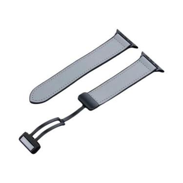 Imagem de Pulseira De Silicone E Couro Com Fecho Magnético Para Apple Watch De 4