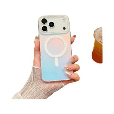 Imagem de Capa Magnética Com Glitter Arco-Íris Para iPhone 17 pro Max 16 15 14 1