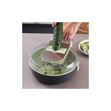 Imagem de Ralador Mandoline Redondo 15 Peças Fatiador Legumes Verduras Processad