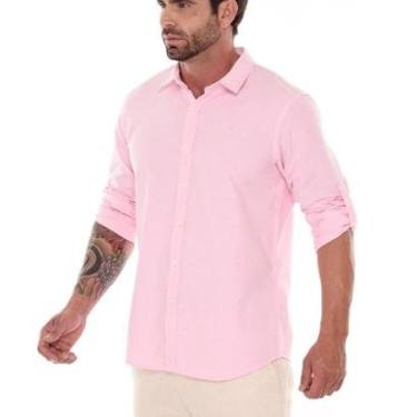 Imagem de Camisa Social Slim Fit Masculina Camisa de Linho Casual Lili-Masculino