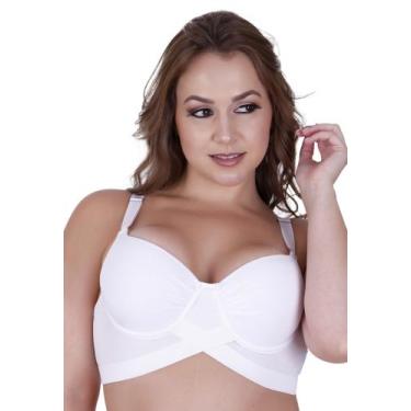Imagem de Sutiã com Bojo Plus Size Cruzado Soutien Moderno Alça Reforçada - C7 A