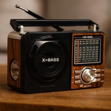 Imagem de Rádio Retrô AM FM USB Receptor 9 Bandas Recarregável Lelong LE616, Mar