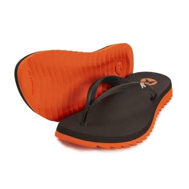 Imagem de Chinelo Kenner New Ibiza Sem Estampa Flatform - Preto e Laranja - 38-Feminino