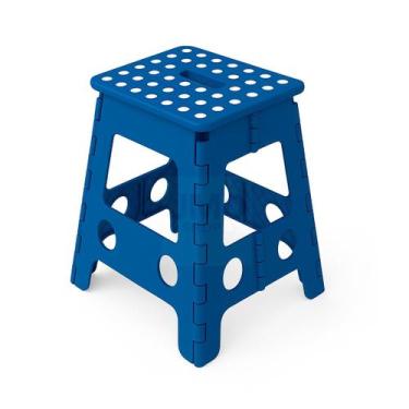 Imagem de Banqueta Dobrável Alta em Plástico Reforçado 43cm Portátil para Cozinh