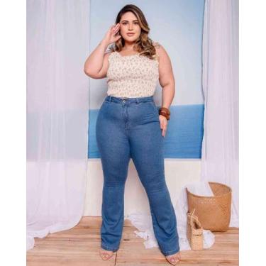 Imagem de Calça Jeans Feminina Flare Petit - 31573, Azul, 46