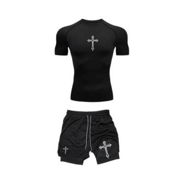 Imagem de Conjunto De Roupas De Compressão Para Corrida Masculina De Verão, T-sh