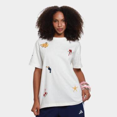 Imagem de Camiseta Farm Casual Feminina, Off white, M