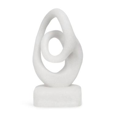 Imagem de Escultura Decorativa Abstrata em Poliresina Branca 30cm 21189 Mart