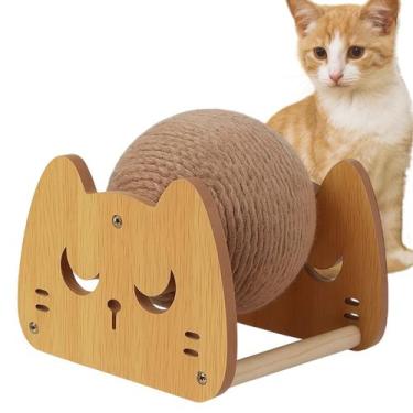 Imagem de Arranhador Gato Brinquedo Sisal Bolinha Rasqueavel Pet Felino Casa Pet