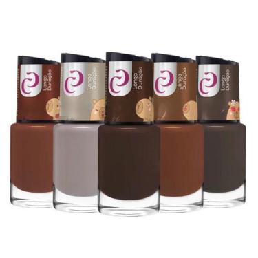 Imagem de Kit Esmaltes Cora CapiVibes Nude e Marrom 5 cores