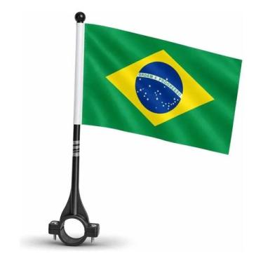 Imagem de Bandeira do Brasil para Moto  Haste com Suporte de Fixação Fácil - Neo