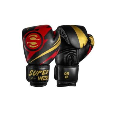 Imagem de Luva De Boxe Kickboxing Muay Thai Infantil Olimpo SuperHero, Preto com