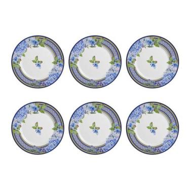 Imagem de Conjunto Pratos De Sobremesa Gramado 6 Peças 19,5cm Alleanza Branco E 