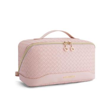 Imagem de Bolsa de maquiagem BAGSMART Cosmetic Bag Travel PU Leather PU Rose