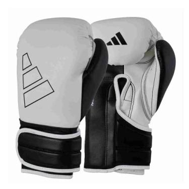 Imagem de Luva de Boxe Adidas em Couro Hybrid 500 V -, Branco, Preto, 14oz