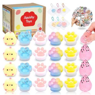 Imagem de Kit de brinquedos Squishy YrsdQueena Taba 74 unidades com adesivos par