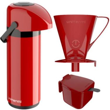 Imagem de Kit Garrafa Térmica Verona 1 Litro Suporte para Filtro de Café e Açuca