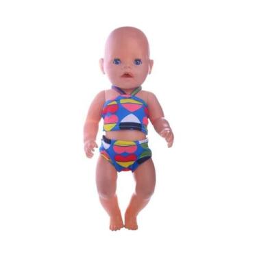 Imagem de Boneca Bebê De 43CM, Boneca Americana De 18 Polegadas, Roupa De Banho 