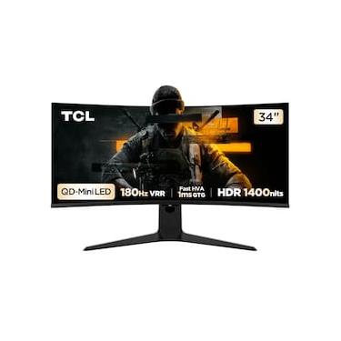 Imagem de Monitor Gamer Curvo 34” WQHD TCL 34R83Q QD Mini LED 180Hz 1ms FreeSync Premium