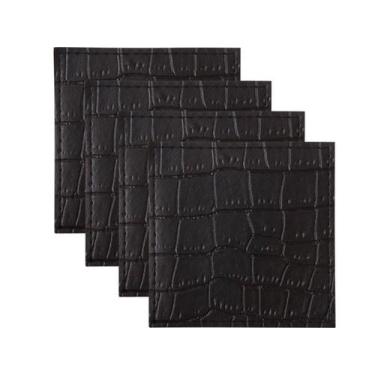 Imagem de Porta Copos Alligator 4 Peças em Couro 10x10cm Maxwell & Williams Pret