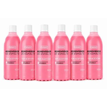 Imagem de Kit 6 Removedor Farmax Esmalte Sem Acetona Vit E 500ml