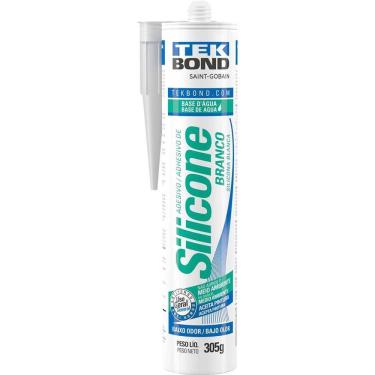 Imagem de Borracha de Silicone à Base d'Água Branco Impermeável Flexível Pintável Tekbond 305G
