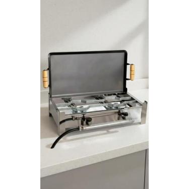Imagem de Fogareiro Inox 2 Bocas com Chapa Alta Pressão - Congratulations Store