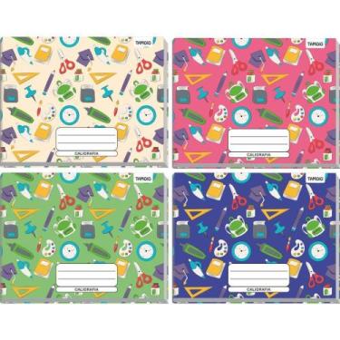 Imagem de Caderno Caligrafia Capa Dura Decorado 96 Folhas 1/4 Brochura Horizonta