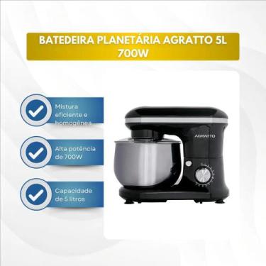 Imagem de Batedeira Planetária Supremma ABPI1I-02 5L 700W 220V Preto Agratto, Pr