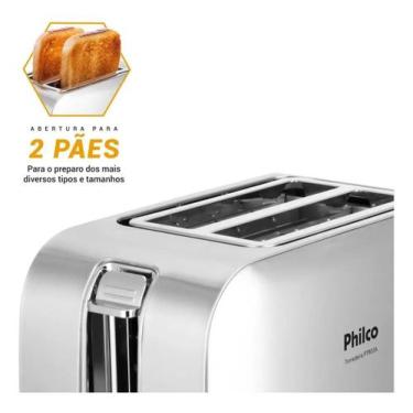 Imagem de Torradeira Philco PTR03A 7 Níveis de Tostagem 3 Funções Inox 127V, 110