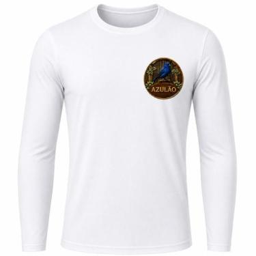 Imagem de Camisa Uv +50 Pássaro Azulão - Proteção Solar cor:BrancoTamanho:GG - G
