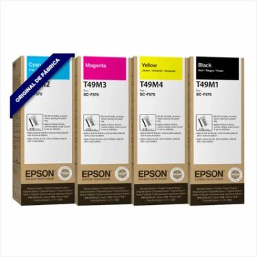 Imagem de Kit Tinta Sublimatica Epson T49m 4 Cores | F170 F571 F570 |   140ml