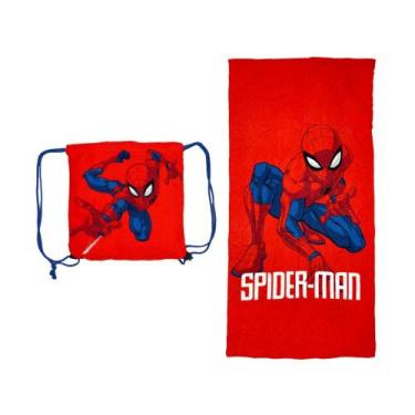 Imagem de Toalha de Praia 2 em 1 Homem Aranha Marvel Mochila Sacola Piscina Nata