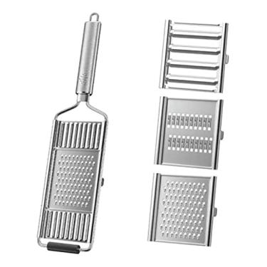 Imagem de Ralador em aço inoxidável com cabo e 3 lâminas removíveis