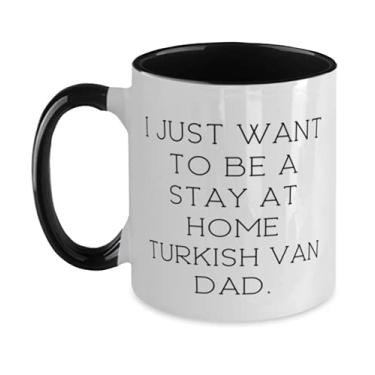 Imagem de I Just Want to Be a Stay at Home Van Dad. Caneca turca de dois tons de 325 ml, presente de gato Van turco, copo para amantes de gatos