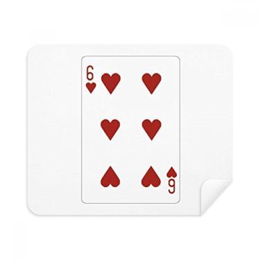 Imagem de Pano de limpeza com estampa de cartas de baralho Heart 6 2 peças de tecido de camurça