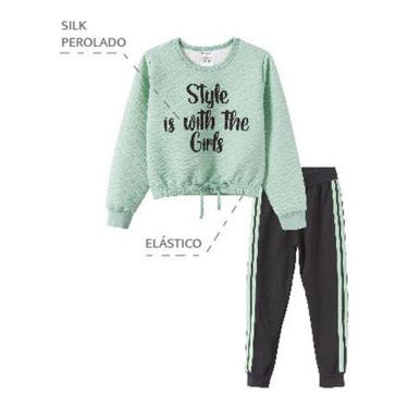 Imagem de Conjunto Infantil Menina Blusa Matelasse Calça Jogger Moleto