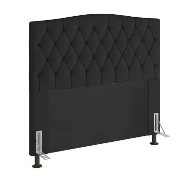 Imagem de Cabeceira Greta Cama Box Queen 160cm Suede Preto