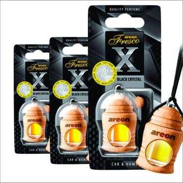 Imagem de Aromatizante Areon Fresco X Version Black Crystal 4ml - 3 Peças - Perfume Automotivo Odorizador