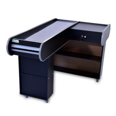 Imagem de Check Out 140 Dark Artlux Corredor Inox Padrão Faixa Preto