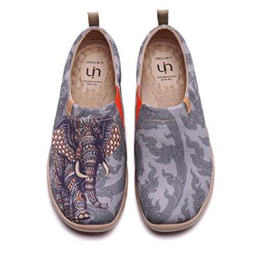 Imagem de UIN Tênis masculino casual andando de viagem mocassim lona leve conforto pintado a ar moderno grafite, Chang Thai-m, 9