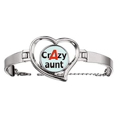 Imagem de N/A N/A Bracelete Breve Best Cool Crazy Aunt Parente Coração Joia Fio Pulseira, medium, metal