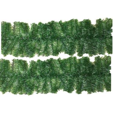 Imagem de Jogo Festão Aramado Verde Pet Plus 35cm x 2 metros 180 Galhos 2 Peças Total 4 metros - Magizi