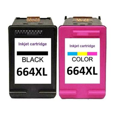 Imagem de Kit Cartucho Tinta Compativel Com/Hp 664 Preto + 664