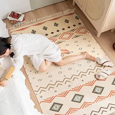 Imagem de youyoucool Casa Coleção Vintage Tapete de Área Envelhecido Tapete Boêmio Grande Tapetes Antiderrapantes Lavável para Sala de Estar Quarto Crianças Berçário 47x71 polegadas