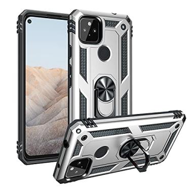 Imagem de YUNCHAO Caixa de telefone Para Google Pixel 5A 5G Case de proteção à prova de choque + PC com suporte rotativo de 360 ​​graus capa para celular