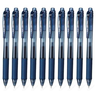 Imagem de Kit 10 Caneta Gel PENTEL Energel X RT Retrátil 0.5mm Azul Petroleo Pentel