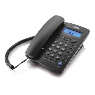 Imagem de  Telefone com Fio Elgin TCF 3000 com Identificador de Chamadas, Viva-voz, Agenda, Bloqueio de Chamadas - Preto