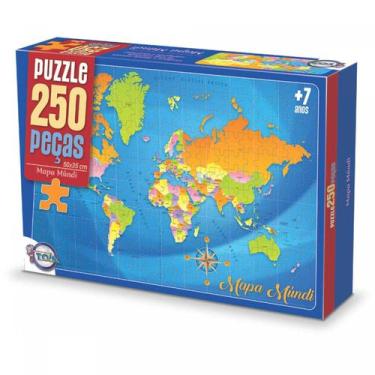 Imagem de Puzzle Mapa Mundi 250 Peças Toia 50X35cm Top